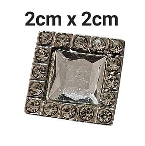 Aplique Strass 2 CM Cristal com rebite