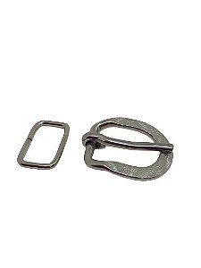 Fivela cabeçada Inox 15MM Bordada  C/Passador 476-B