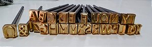 Jogo Letra Latão  0,8cm pode ser aquecido