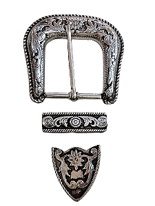 Fivela Americana AF-301/40 niquel com fundo preto  c/ passador e ponteira