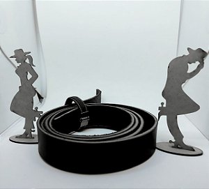 TIRA COURO CINTO PRETO 4CM X1.80
