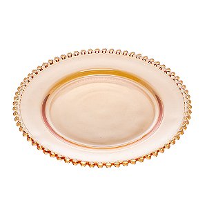 Prato de Cristal Pearl Âmbar 28cm - Wolff