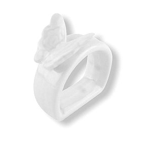 Porta Guardanapo Cerâmica Borboleta - Branca
