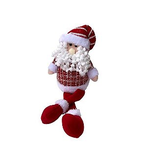 Papai Noel Sentado Pernas Mole Vermelho 24cm