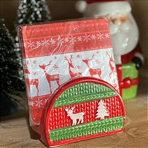 Guardanapo de Papel Natal 20un 25x25cm Rena Vermelha