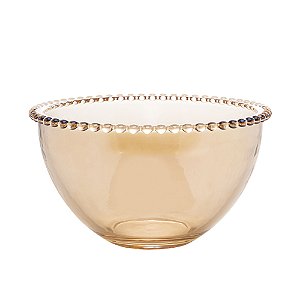 Bowl Saladeira Em Cristal Pearl Âmbar 21x12cm