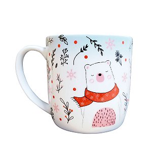 Caneca de Porcelana Urso Polar Natal 300ml