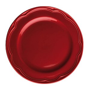 Prato Raso de Porcelana Cottage - Vermelho