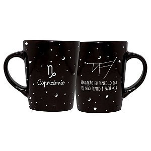 Caneca de Cerâmica Signos Preta 270ml Capricórnio