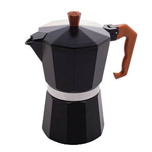 Cafeteira Italiana Moka Alumínio Preta 300ml 6 Xícaras Café