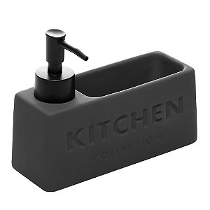 Porta Detergente E Esponja 380ml Dispenser Cerâmica De Pia