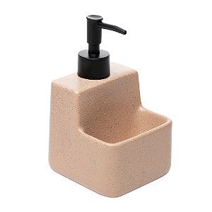 Porta Detergente Liquido Cerâmica 430ml Granilite De Bancada Bege