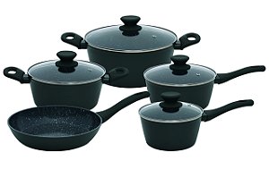 Jogo De Panelas Indução Antiaderente 5 Peças Jade Green 4mm