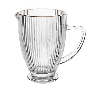 Jarra De Vidro Fio De Ouro Lines 1,3L De Mesa Bancada Servir