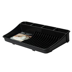 Escorredor Extensivo Fly Pratos Copos Talheres Bancada Slim Preto