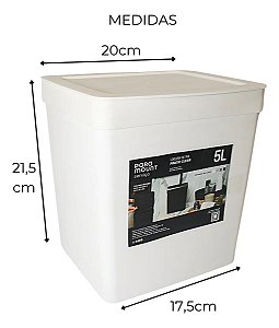 Lixeira 5L De Pia Bancada 20x 17,5x 21,5cm Com Tampa
