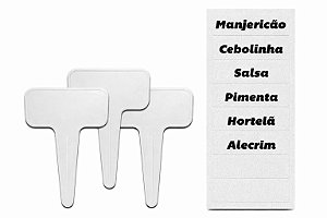 Kit 3 Plaquinhas Identificadoras para Vasos com Adesivos – Horta e Plantas