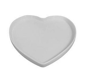 Prato Decorativo Coração Branco Basic - Médio