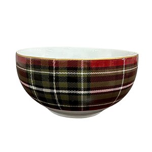Bowl de Cerâmica Xadrez Vermelho e Verde 14cm