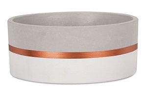 Vaso de Cimento Branco e Cobre - Grande