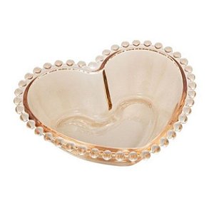 Bowl de Coração de Cristal Pearl Âmbar 15cm - Wolff