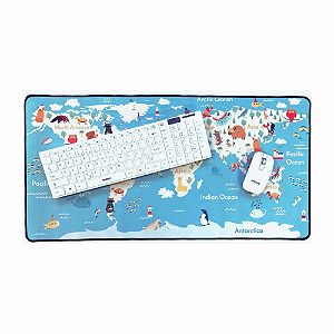 Mouse Pad Gamer Exbom Mapa Mundi Animais MP-7035C