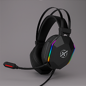 Headset Gamer Kalkan Hugin RGB Preto USB + 3.5mm KLK00021