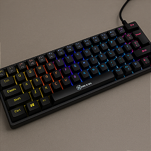 Teclado Mecânico Gamer Kalkan Loki 60% Iluminação Rainbow Preto