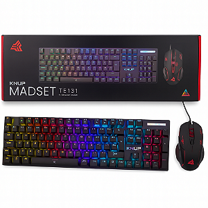 Kit Teclado e Mouse Gamer Mecânico com Fio – KNUP TE-131