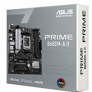 Placa-Mãe ASUS PRIME B650M-A II – AM5, DDR5, PCIe 5.0, 2.5Gb LAN, HDMI/DP, Aura Sync RGB
