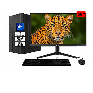 Computador Completo Intel Core i5 3ª Geração | 8GB RAM | SSD 256GB | Monitor 20”