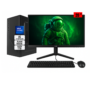 Computador Completo Intel Core i5 3ª Geração | 16GB RAM | SSD 1TB | Monitor 20
