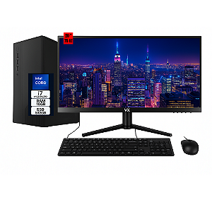 Computador Completo Intel Core i7 4ª Geração | 16GB RAM | SSD 512GB | Monitor 20” | 75Hz