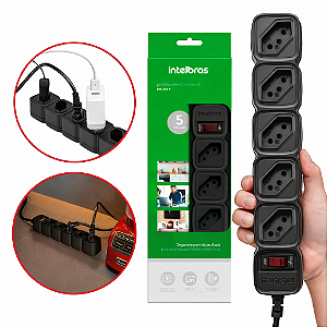 Filtro de Linha Intelbras 5 Tomadas EPE 205 BR Preto Bivolt