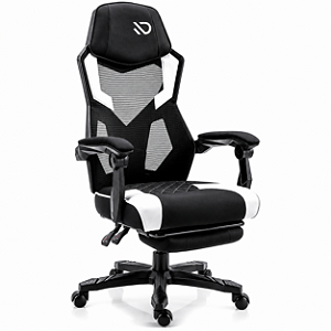 Cadeira Gamer Duex Horizon DX9960BKW Ergonômica Mesh Preta e Branca Ajustável 120kg