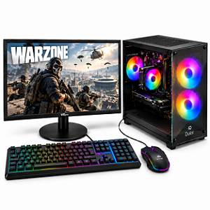 PC Gamer Completo Ryzen 5 5500 | RX 580 8GB | 16GB RAM | SSD 480GB | Monitor 19”