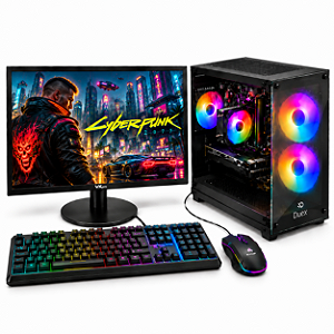 PC Gamer Completo Ryzen 5 5500 | RTX 2060 Super 8GB | 16GB RAM | SSD 480GB | Monitor 19”