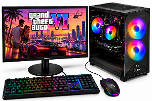 PC Gamer Completo Ryzen 7 5700X | RTX 5060 8GB | 16GB RAM | SSD 480GB | Monitor 19”