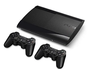 Console PS3 Super Slim 250GB Console PS3 Slim Desbloqueado - 16 Mil jogos Jogos e 2 controleS - Seminovo