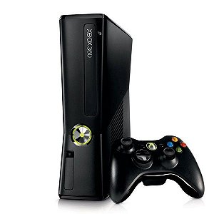 Console Xbox 360 Slim 4GB  + 2 controles + Desbloqueio LTU + 1 Ano de Garantia - Semi Novo