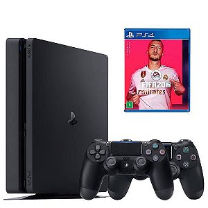 PLAYSTATION 4 500GB - 2 CONTROLE - FIFA 20 - 2 ANOS GARNTIA