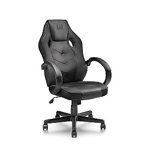 Cadeira Gamer com Função Basculante 15° Suporta até 120Kg Preta Warrior - GA182