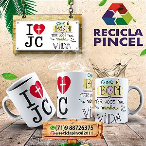 Caneca de PORCELANA - E Amo JC