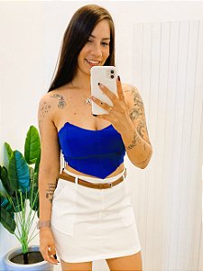 Cropped Corselet Cecilia Azul