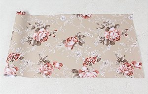 Papel de Parede Floral com Fundo Bege