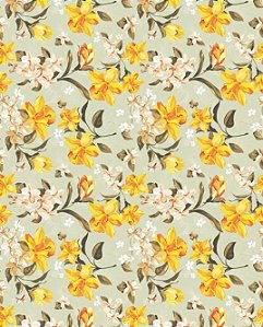 Papel de parede floral com flores amarelas