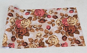 Papel de Parede Floral Com Tom Marrom