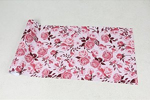 Papel de Parede Floral em Tons Variáveis de Rosa