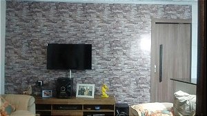 Papel De Parede Muro Pedras Canjiquinha Filetes E Mosaico - 12mx50cm