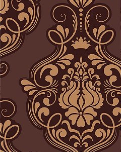 Papel de Parede Damask Brown